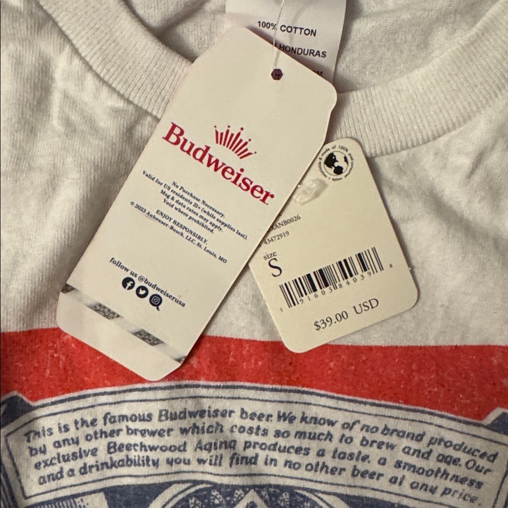 NWT Junk Food Budweiser Classic Tee - Picture 7 of 7